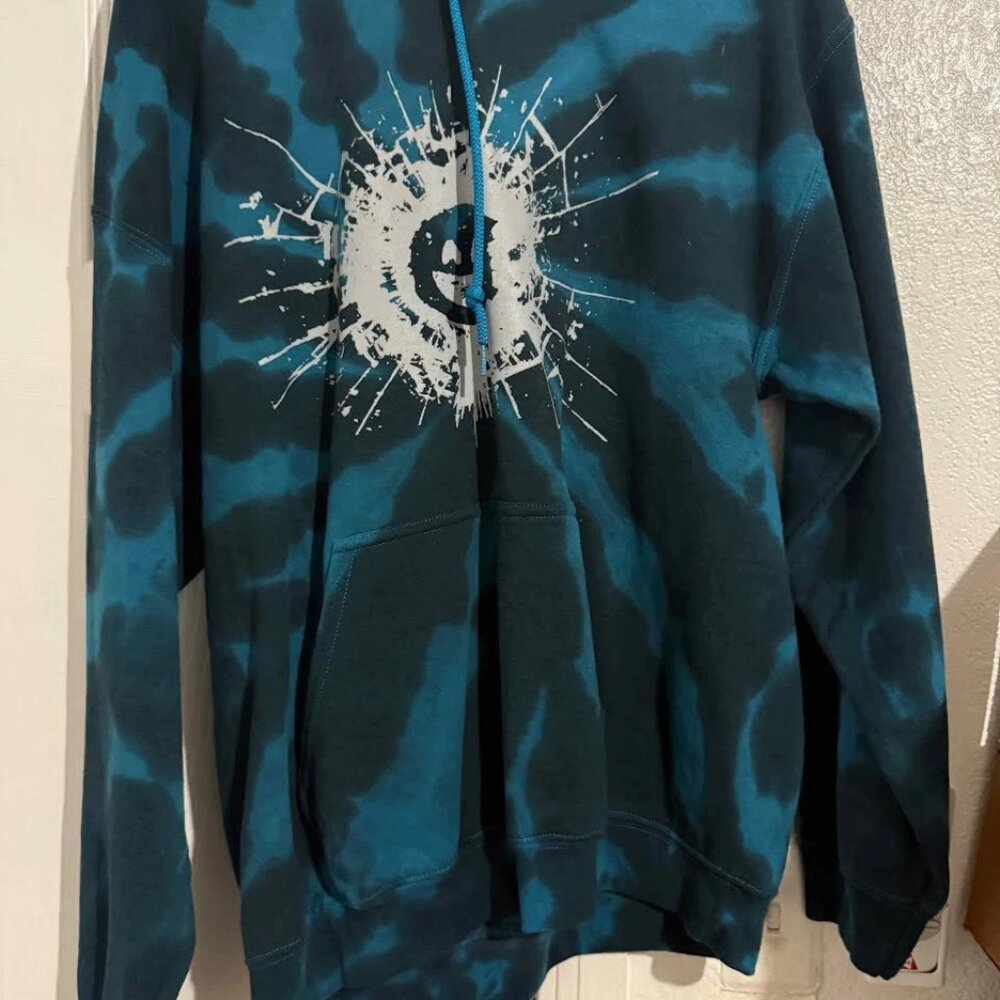 Blue Dye Black Mirror Pullover Hoodie Size Large Netflix